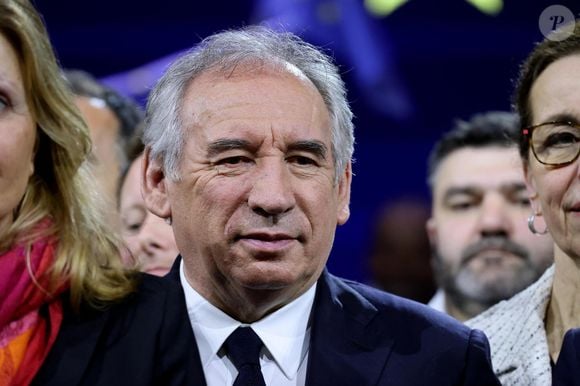 François Bayrou lors du meeting "Besoin d'Europe" au Grand Palais à Lille pour le lancement de la campagne du parti Renaissance pour les élections européennes en présence de V.Hayer (tête de liste majorité présidentielle élections européennes 2024) et de l'ensemble du gouvernement.
Lille, le 9 mars 2024.

© Dominique Jacovides / Bestimage