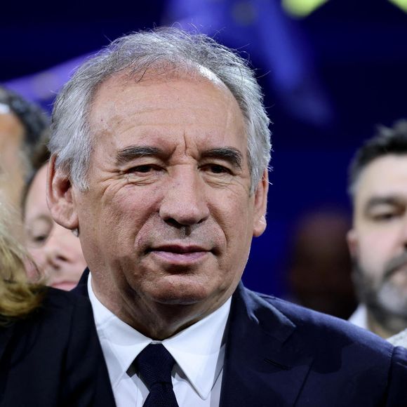François Bayrou lors du meeting "Besoin d'Europe" au Grand Palais à Lille pour le lancement de la campagne du parti Renaissance pour les élections européennes en présence de V.Hayer (tête de liste majorité présidentielle élections européennes 2024) et de l'ensemble du gouvernement.
Lille, le 9 mars 2024.

© Dominique Jacovides / Bestimage