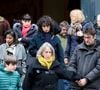 Le jeune homme a salué la mémoire de son père avec humour rapporte "Le Parisien", révélant une éducation contradictoire : "Il fallait manger même une pêche avec un couteau et une fourchette."
Béatrice et Leïla, filles de Bertrand Blier, Léonard Blier, fils de Bertrand Blier - Sorties des obsèques du réalisateur Bertrand Blier en l'église Saint-Roch à Paris le 29 janvier 2025. © Dominique Jacovides/Bestimage