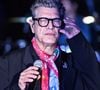 Marc Lavoine, chanteur français se produit lors de l'inauguration des vitrines de Noël et de l'illumination de la façade du BHV rue de Rivoli à Paris le 6 novembre 2024. Photo by Tomas Stevens/ABACAPRESS.COM