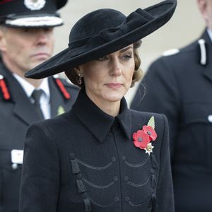 Kate Middleton, princesse de Galles, lors de la cérémonie du souvenir organisée par la Royal British Legion au National Memorial Arboretum dans le Staffordshire le 11 novembre 2025. Photo par GOFF  / BESTIMAGE