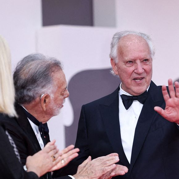 Werner Herzog (R) et le réalisateur américain Francis Ford Coppola sur le tapis rouge de la cérémonie d'ouverture de la 82e Mostra de Venise à Venise, Italie, le 27 août 2025. Photo by Xinhua/ABACAPRESS.COM/Li Jing)