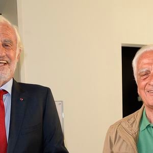 Jean-Paul Belmondo et son frère Alain Belmondo - Soirée du cinquième anniversaire du musée Paul Belmondo à Boulogne-Billancourt le 13 avril 2015. © COADIC GUIREC / BESTIMAGE