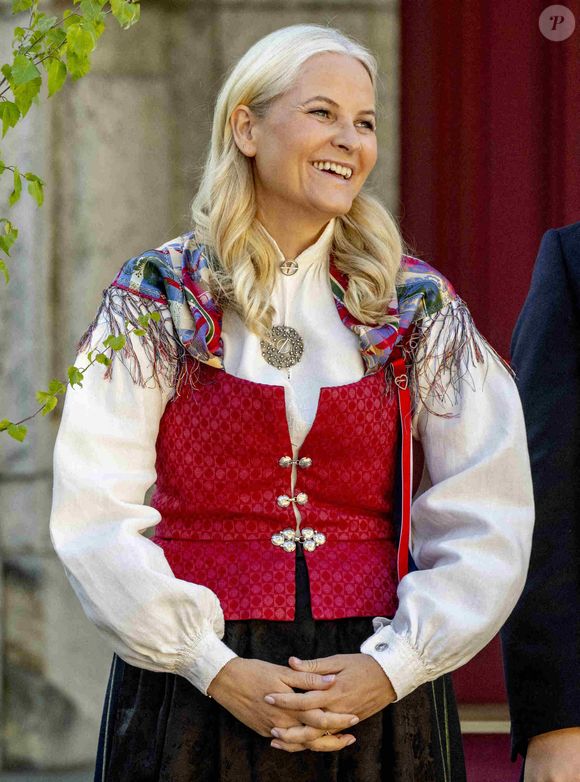 La princesse couronnée Mette-Marit de Norvège lors de la célébration du 17 mai à Skaugum à Asker près d'Oslo, Norvège. © Robin Utrecht/ABACAPRESS.COM