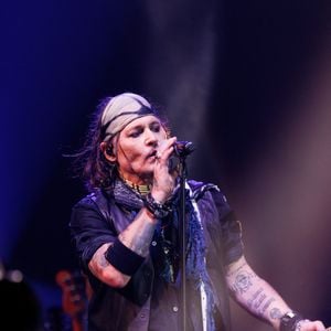 Johnny Depp - Concert du groupe Hollywood Vampires à l'Adidas Arena à Paris le 26 août 2026. © Jasmine Aissaoui / Bestimage