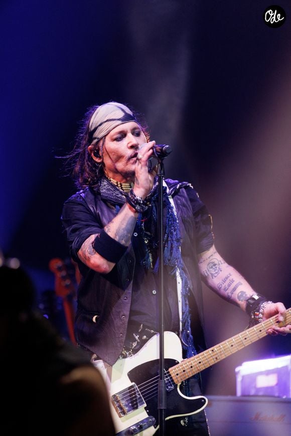 Johnny Depp - Concert du groupe Hollywood Vampires à l'Adidas Arena à Paris le 26 août 2026. © Jasmine Aissaoui / Bestimage