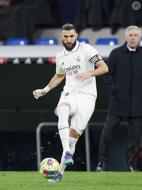 Karim Benzema du Real Madrid lors du match de football de la Liga opposant le Real Madrid et le Real Soceiedad au stade l'Estadio Santiago Bernabeu à Madrid, Espagne, le 29 janvier 2023. Le match s'est terminé sur un match nul 0-0. Ruben Albarran/Zuma Press/Bestimage