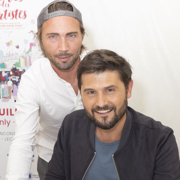 Exclusif - Ghislain Gerin et son mari Christophe Beaugrand - Festival des Livres et des Artistes organisé par l'association "Lecture pour Tous" engagée dans la lutte contre l'illettrisme au Mail Branly à Paris le2 juillet 2022. © Pierre Perusseau/ Jack Tribeca / Bestimage