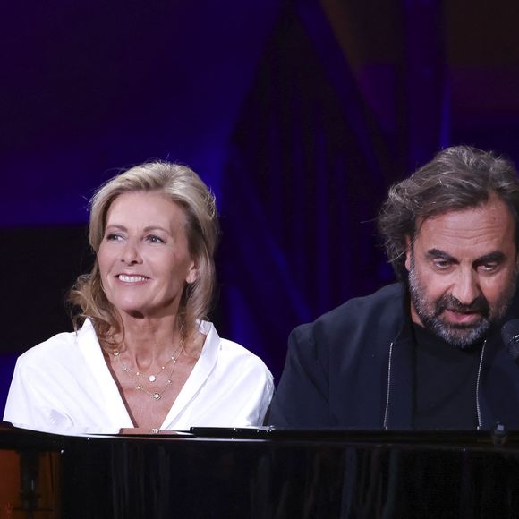 Claire Chazal et André Manoukian lors de l’enregistrement de l’émission "Le Grand Echiquier - Spéciale Serge Gainsbourg" présentée par C.Chazal et A.Manoukian et diffusée le 7 avril 2026 sur France 2, à Paris, France, le 17 septembre 2025.

© Jack Tribeca/Bestimage