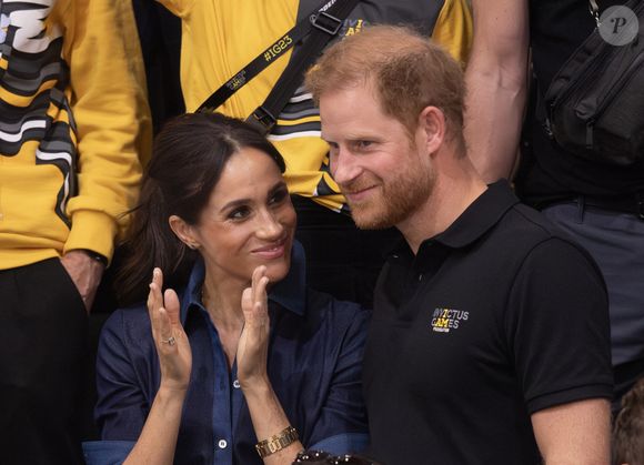 Le prince Harry, duc de Sussex et Meghan Markle, duchesse de Sussex aux Invictus Games 2023 à Dusseldorf le 15 septembre 2023. (GOFF INF / BESTIMAGE).