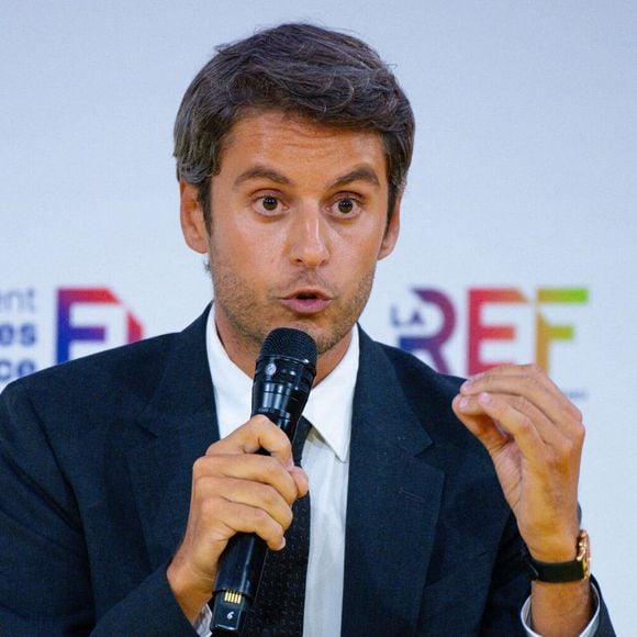 Gabriel Attal (député des Hauts-de-Seine, secrétaire général de Renaissance) lors de la Rencontre des Entrepreneurs Français LAREF25 à Roland-Garros, le 28 août 2025 à Paris, France. © Federico Pestellini / PsnewZ / Bestimage -