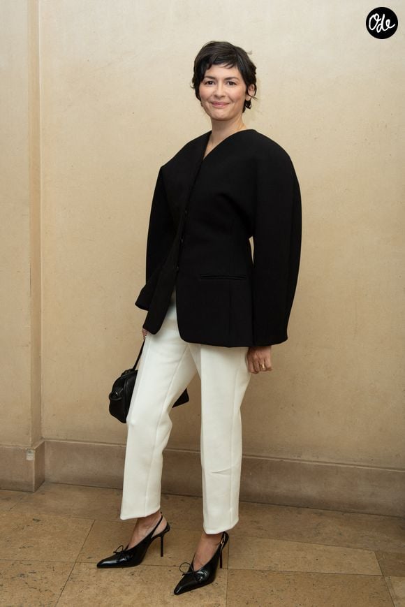 Audrey Tautou assiste au défilé Jacquemus Homme Automne-Hiver 2025/2026 dans le cadre de la Fashion Week de Paris, à Paris, en France, le 26 janvier 2025. Photo : Aurore Marechal/Abaca