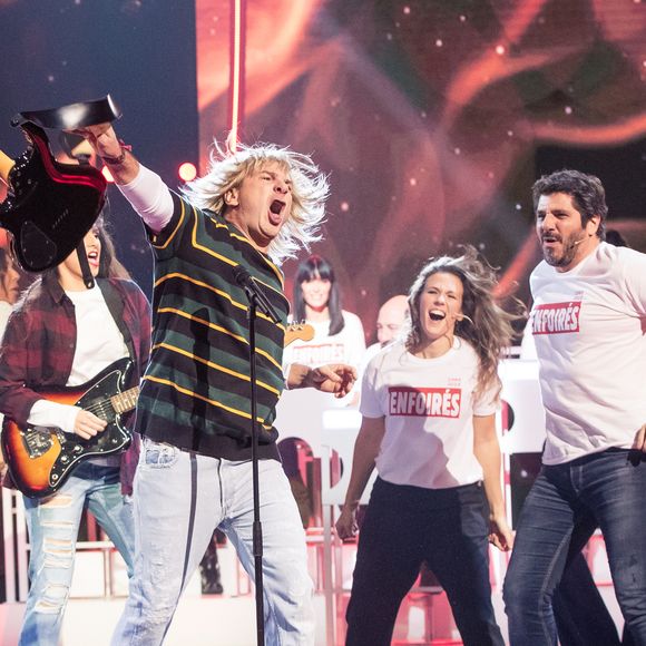 Exclusif - Michaël Youn, Laure Pester (Lorie), Patrick Fiori - Enregistrement de l'émission "Les enfoirés jouent le jeu", qui sera diffusée le 30 novembre en prime time sur TF1. Le 18 novembre 2019 © Cyril Moreau / Bestimage