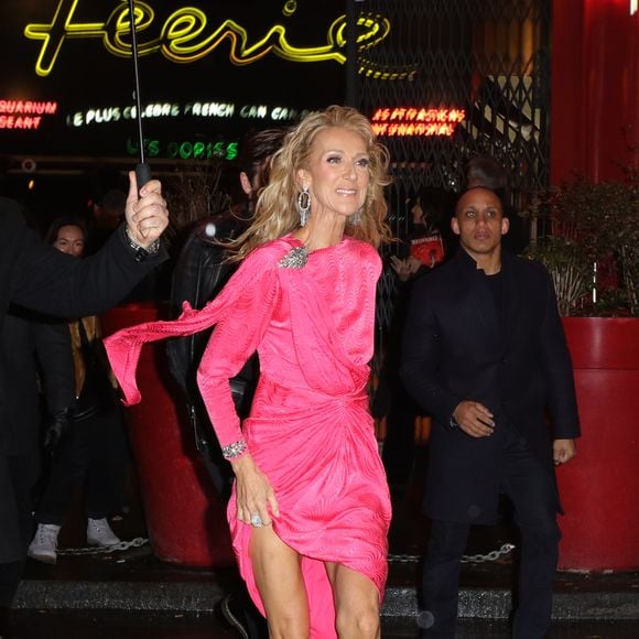 Exclusif - Céline Dion et Pepe Munoz se sont rendus au Moulin Rouge pour applaudir Nora une de leurs amies qui dansait pour la dernière fois sur la scène du célèbre cabaret à Paris le 24 janvier 2019.