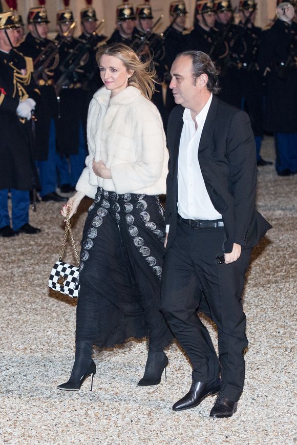 Delphine Arnault et son compagnon Xavier Niel - Le grand-duc et la grande-duchesse de Luxembourg assistent au Dîner d'Etat, au Palais présidentiel de l'Elysée, offert par le président de la République française et sa femme la Première Dame à l'occasion d'une Visite d'Etat en France à Paris, France, le 19 mars 2018. © Jacovides-Moreau/Bestimage