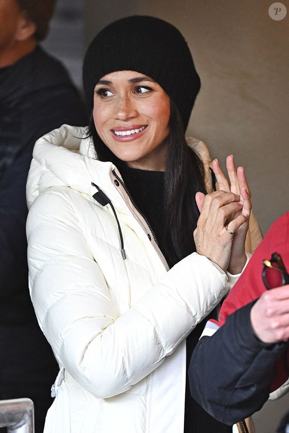 Le duc et la duchesse de Sussex lors de la célébration de bienvenue à Whistler pendant les Invictus Games à Whistler, au Canada, le 10 février 2025. 
Daily Mail/DMG Media Licensing/ABACA