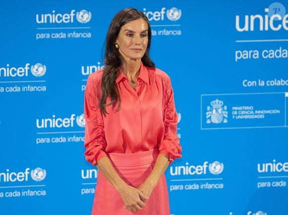 La reine Letizia d’Espagne assiste à la cérémonie de remise des prix UNICEF Espagne 2025 à Madrid, le 2 octobre 2025. LALO YASKY / BESTIMAGE