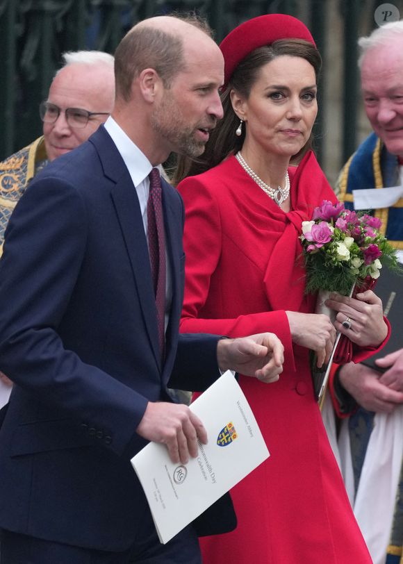 Le prince William, prince de Galles, et Catherine (Kate) Middleton, princesse de Galles - La famille royale d'Angleterre célèbre le 76ème Commonwealth Day à l'abbaye de Westminster à Londres le 10 mars 2025. ©Julien Burton / Bestimage