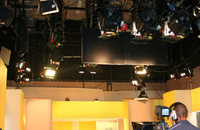Photo d'un plateau télé.