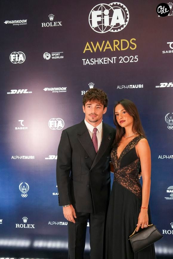 Charles Leclerc et son épouse Alexandra Saint Mleux, portrait lors de l'Assemblée Générale de la FIA 2025, du 8 au 12 décembre 2025 à Tachkent, Ouzbékistan - © DPPI / PsnewZ / Bestimage