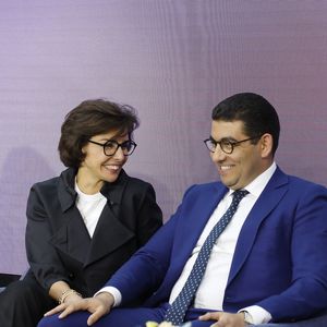 Rachida Dati, Mohamed Mehdi Bensaid (Ministre de la Jeunesse, de la Culture et de la Communication du Maroc) - Ouverture du Festival du Livre de Paris 2025 au Grand Palais à Paris le 10 avril 2025. Le Maroc est l'invité d'honneur du Festival du Livre de Paris 2025, qui fête son retour au Grand Palais. © Marc Ausset-Lacroix/Bestimage