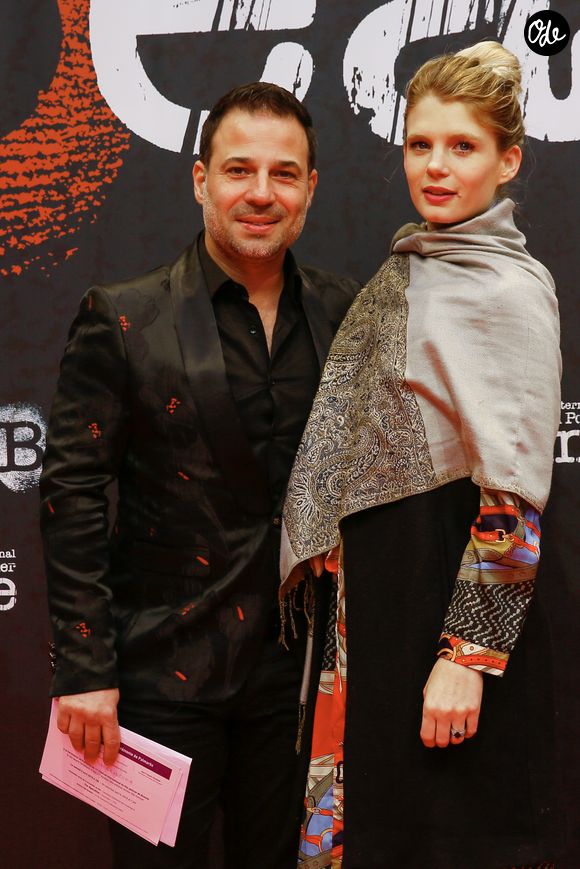 Mario Barravecchia et sa femme Jessica en avril 2019 lors de la cérémonie de clôture de la 11ème édition du festival international du film policier de Beaune.