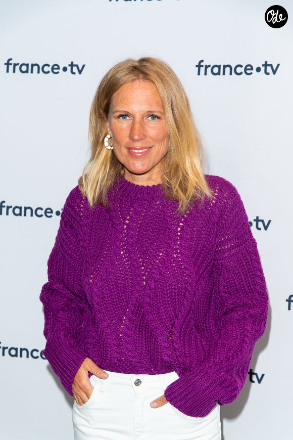 Agathe Lecaron lors du photocall dans le cadre de la conférence de presse de France Télévisions au Pavillon Gabriel à Paris, France, le 24 août 2021. © Pierre Perusseau/Bestimage