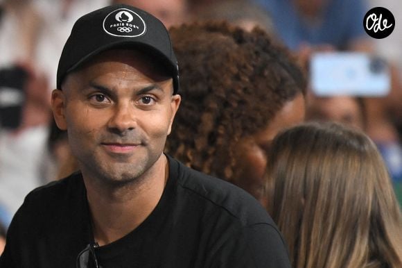 Tony Parker lors de la demi-finale de la catégorie féminine + 78 kg des Jeux Olympiques de Paris 2024, à la Champs de Mars Arena, à Paris, le 2 août 2024.Photo : Eliot Blondet/ABACAPRESS.COM