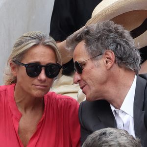 Anne-Sophie Lapix, Arthur Sadoun dans les tribunes lors des Internationaux de France Roland Garros 2023 le 11 juin 2023 à Paris, France. Photo Nasser Berzane/ABACAPRESS.COM