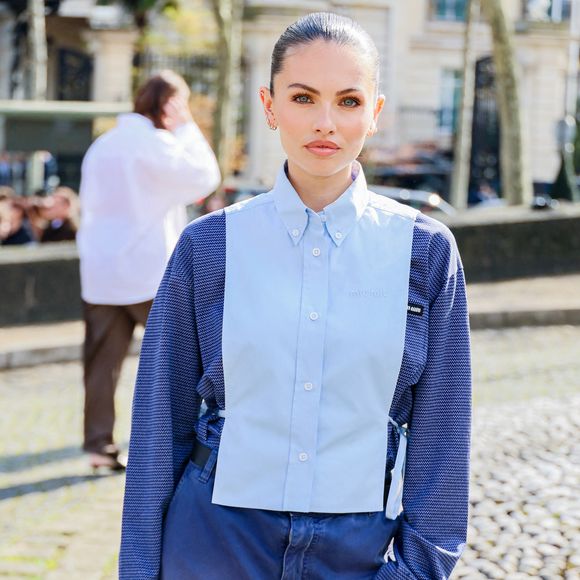 Thylane Blondeau aux arrivées au défilé Miu Miu Collection Femme Prêt-à-Porter Automne/Hiver 2026-2027 lors de la Fashion Week de Paris (PFW) au palais d'lena conseil Economique, social et environnemental, à Paris, France, le 10 mars 2026. © Denis Guignebourg/Bestimage
