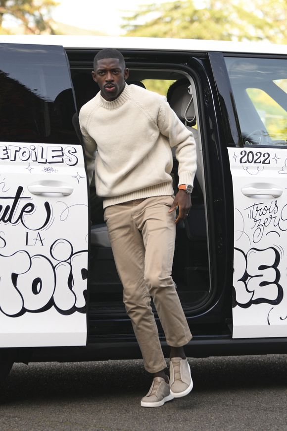 Ousmane Dembélé - Arrivée des joueurs de l'équipe de France à Clairefontaine, le 14 novembre 2022. JB Autissier / Panoramic / Bestimage