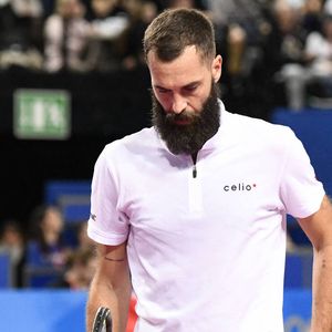 MONTPELLIER, FRANCE - 31 JANVIER : Déception de Benoit PAIRE (FRA) lors du 2e tour du tournoi ATP 250 Open Sud de France contre Harold MAYOT (FRA) à Montpellier, France le 31 janvier 2024. © Valentina Claret / Panoramic / Bestimage