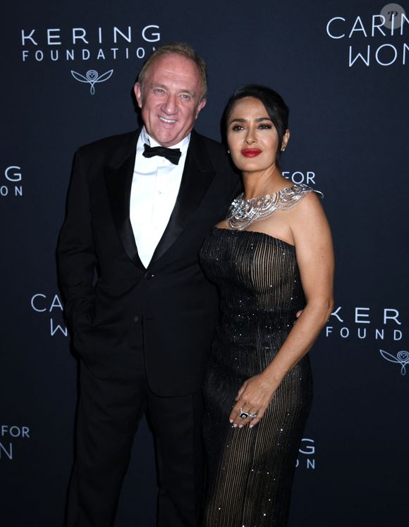 Le 9 septembre 2024, Francois-Henri Pinault et Salma Hayek assistent au troisième dîner annuel de la Fondation Kering pour les femmes à The Pool à New York. Le 9 septembre 2024.  © Zuma Press / Bestimage