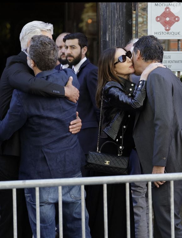 Elsa Zylberstein et Pascal Elbé - Arrivées aux obsèques de Nadia Farès en l'église Saint-Jean-de-Montmartre à Paris, le 24 avril 2026.
