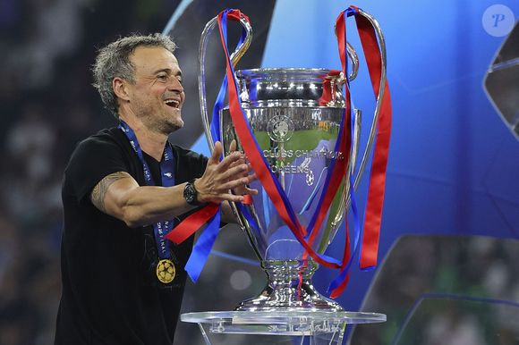 Luis Enrique - Le PSG remporte la Ligue Des Champions 2025, pour la première fois de son histoire, face à l'Inter Milan (5-0) à l'Allianz Arena de Munich. Le 31 mai 2025. 
© Christian Liewig/Bestimage