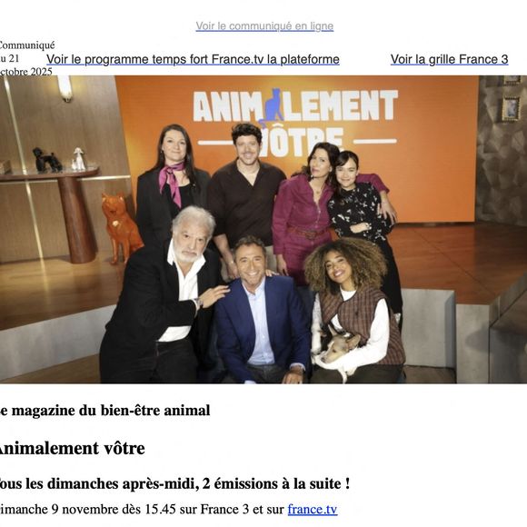 CP de la nouvelle émission "Animalement Vôtre" présentée par Bernard Montiel et diffusée le dimanche 9 novembre dès 15.45 sur France 3, à Paris, France, le 13 octobre 2025. © Jack Tribeca/Bestimage