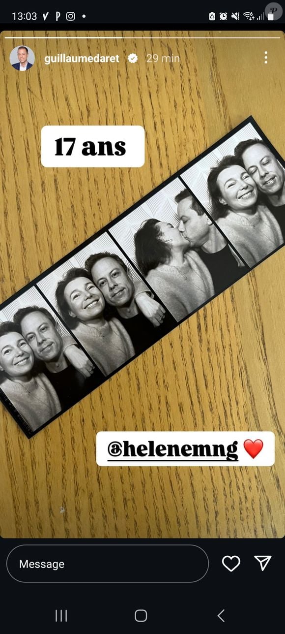 Il a tenu à lui faire une belle déclaration sur Instagram
Guillaume Daret fait une belle déclaration à sa compagne, en story Instagram, le 21 avril 2025