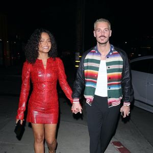 BGUK_2807586 - Los Angeles, CA  - Christina Milian arrived to dinner in a red snake skin print  dress with her husband Matt Pokora  at Catch Steak LA in West Hollywood.



Pictured: Christina Milian