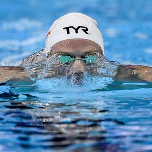Léon Marchand dans l'épreuve du 400m Individuel lors des 22ème Championnats du Monde de Natation à Singapour. Inside/Psnewz/Bestimage