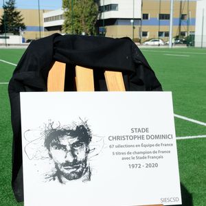 Loretta Denaro lors de l'inauguration du stade Christophe Dominici à Chevilly-Larue