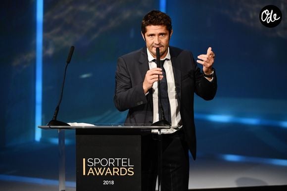 Bixente Lizarazu, récompensé par le Prix de l'Autobiographie pour son livre Mes Prolongations, durant la soirée des Sportel Awards 2018 au Grimaldi Forum à Monaco le 23 octobre 2018. © Bruno Bebert/Bestimage