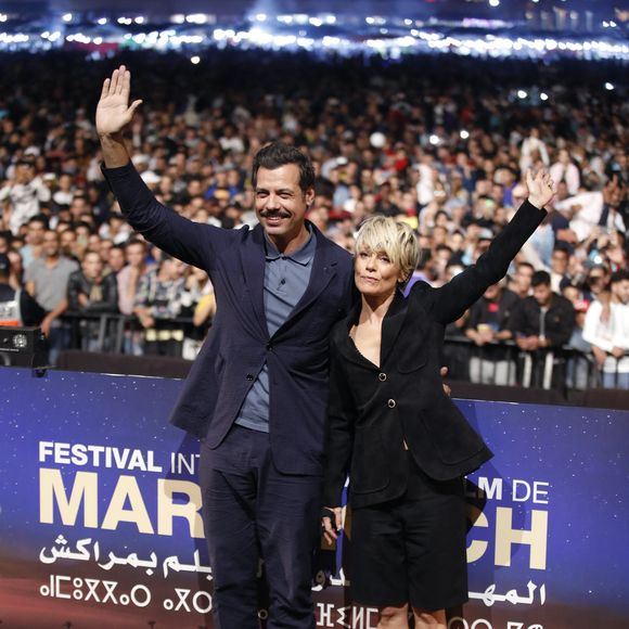 Marina Foïs et Laurent Lafitte - Photocall avant la projection du film "Papa ou Maman" lors de la 19ème édition du festival international du film de Marrakech, place Jemaa el-Fnaa le 13 novembre 2022.
© Denis Guignebourg / Bestimage