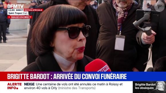 Mireille Mathieu lors des obsèques du 7 janvier 2026 à Saint-Tropez