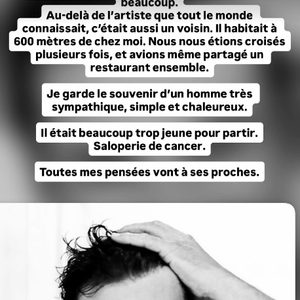 Très affecté, l'acteur a rendu un vibrant hommage sur Instagram à cet homme chaleureux, parti beaucoup trop tôt à cause d'un cancer.

Gil Alma rend hommage à Bruno Salomone en story sur son compte Instagram.