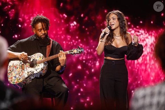 Exclusif - Haile, Christina Milian (femme de M. Pokora) - Surprises - Enregistrement de l'émission "La boîte à secrets N°17", présentée par F.Bollaert et diffusée le 19 janvier 2024 sur France 3
© Christophe Clovis / Bestimage