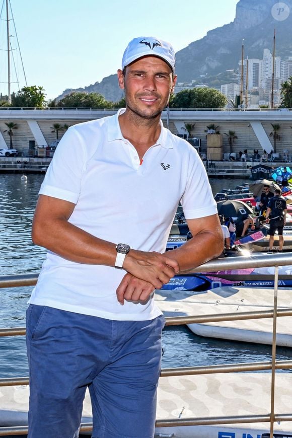 Rafael Nadal - Journée de qualification lors d'une manche du championnat du monde de bateaux électriques E1 Series à Monaco, le 18 juillet 2025. © Bruno Bebert/Bestimage