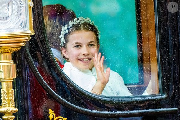 La princesse Charlotte de Galles - Sortie de la cérémonie de couronnement du roi d'Angleterre à l'abbaye de Westminster de Londres, Royaume Uni, le 6 mai 2023.