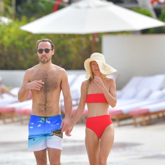 James Middleton et sa fiancée Alizée Thevenet en vacances à Saint Barthélemy le 2 janvier 2020. Agence / Bestimage