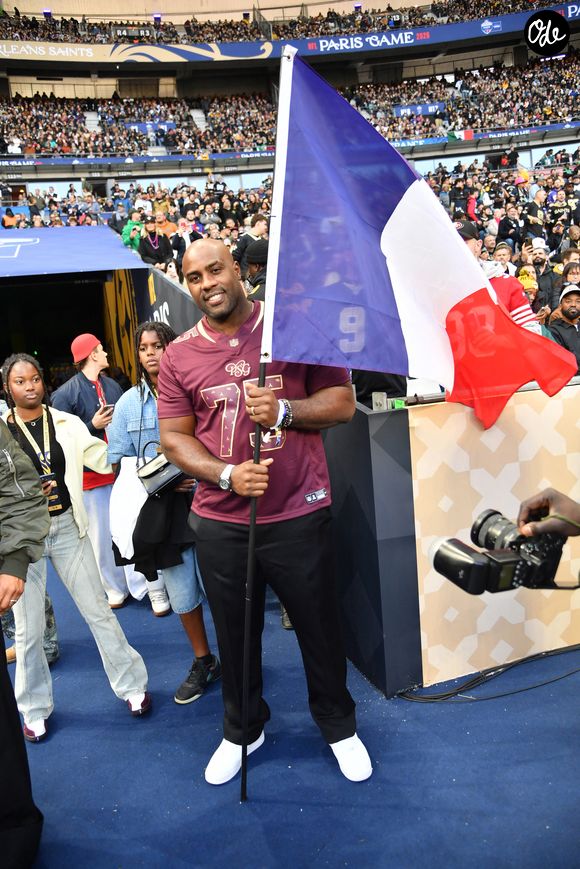Teddy Riner lors du match de football américain NFL entre les Saints de la Nouvelle Orleans et les Steelers de Pittsburgh au Stade de France à Saint-Denis le 25 octobre 2026. © Veeren / Bestimage