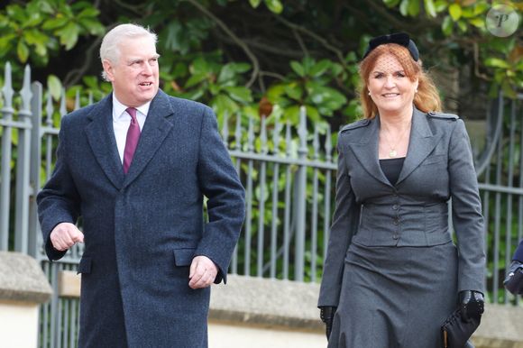 Le prince Andrew, duc d’York - Service commémoratif du roi Constantin de Grèce au château de Windsor le 27 février 2024. Photo by Julien Burton / Bestimage